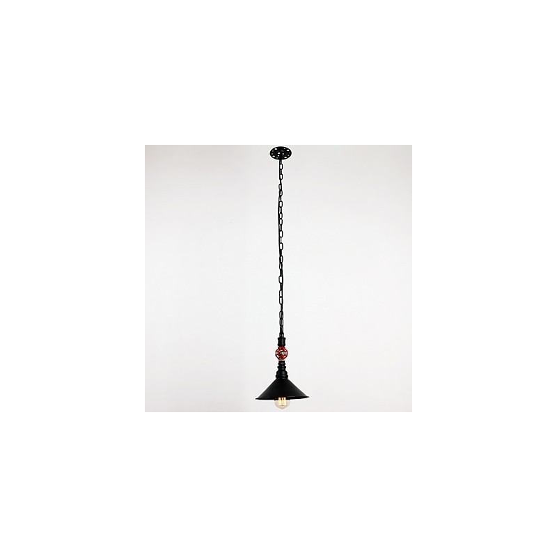 Lámpara colgante con pintura de pipa de agua, estilo retro, 1 luz
