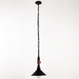Lámpara colgante con pintura de pipa de agua, estilo retro, 1 luz
