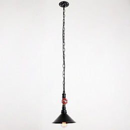 Lámpara colgante con pintura de pipa de agua, estilo retro, 1 luz