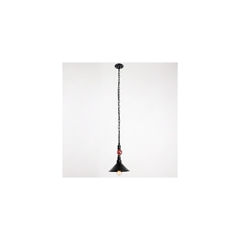 Lámpara colgante con pintura de pipa de agua, estilo retro, 1 luz
