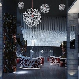 Lámpara de araña empotrada moderna, contemporánea, tradicional, clásica, con forma de globo y farol para dormitorio