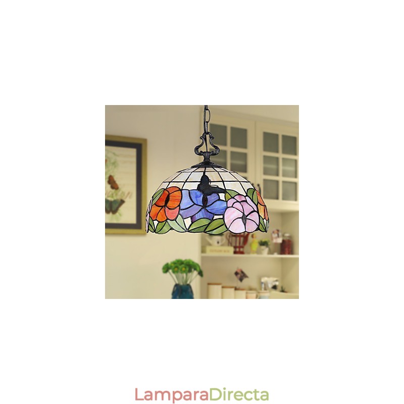 Lámpara de araña de vitrales de artes creativas rurales que restaura formas antiguas
