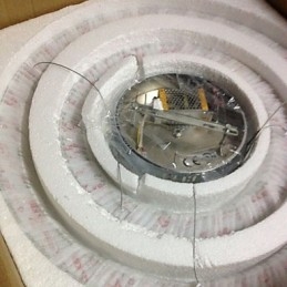 Lámpara colgante de cristal regulable, moderna lámpara circular de araña, lámparas de techo redondas de color blanco frío con control remoto.