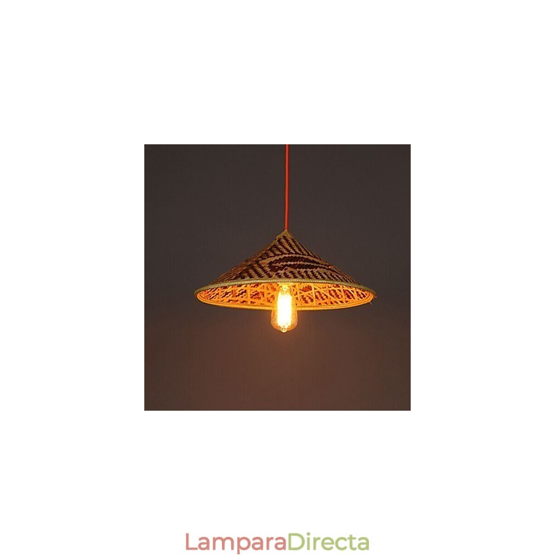 Lámpara de araña con sombrero de bambú, lámpara de araña con sombreros de pez