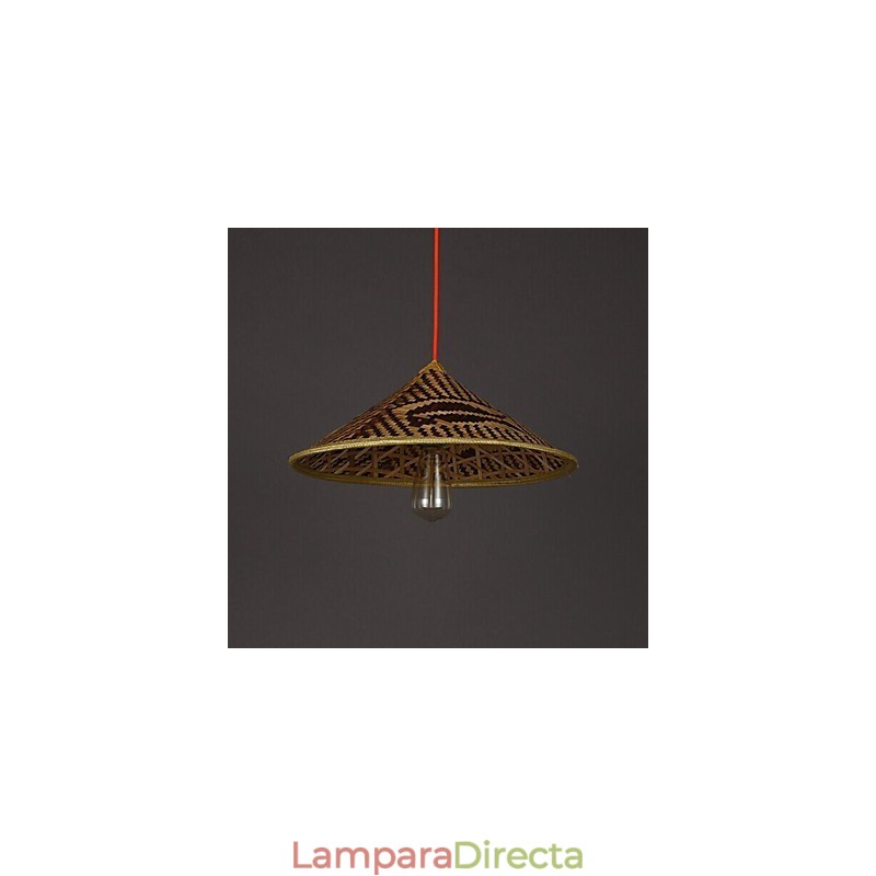 Lámpara de araña con sombrero de bambú, lámpara de araña con sombreros de pez