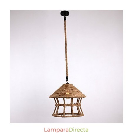 Lámpara colgante de cuerda de 1 luz, estilo rústico contemporáneo Lámpara colgante de cuerda de 1 luz, estilo rústico contemporáneo
