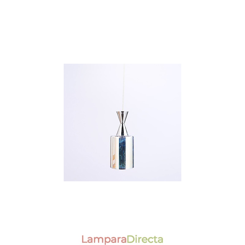 Lámpara colgante Dream L cromada con grabado láser