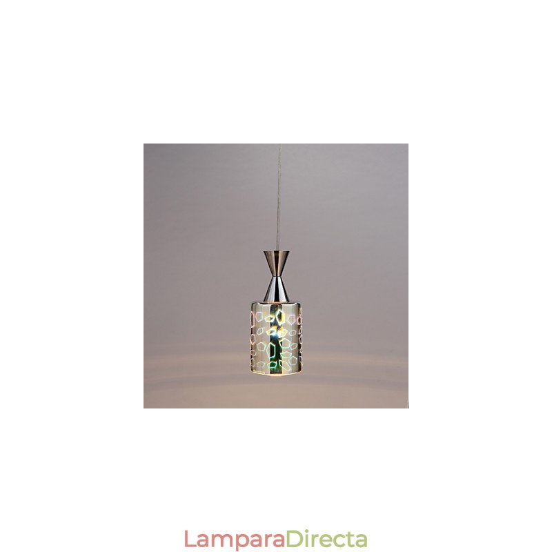 Lámpara colgante Dream L cromada con grabado láser