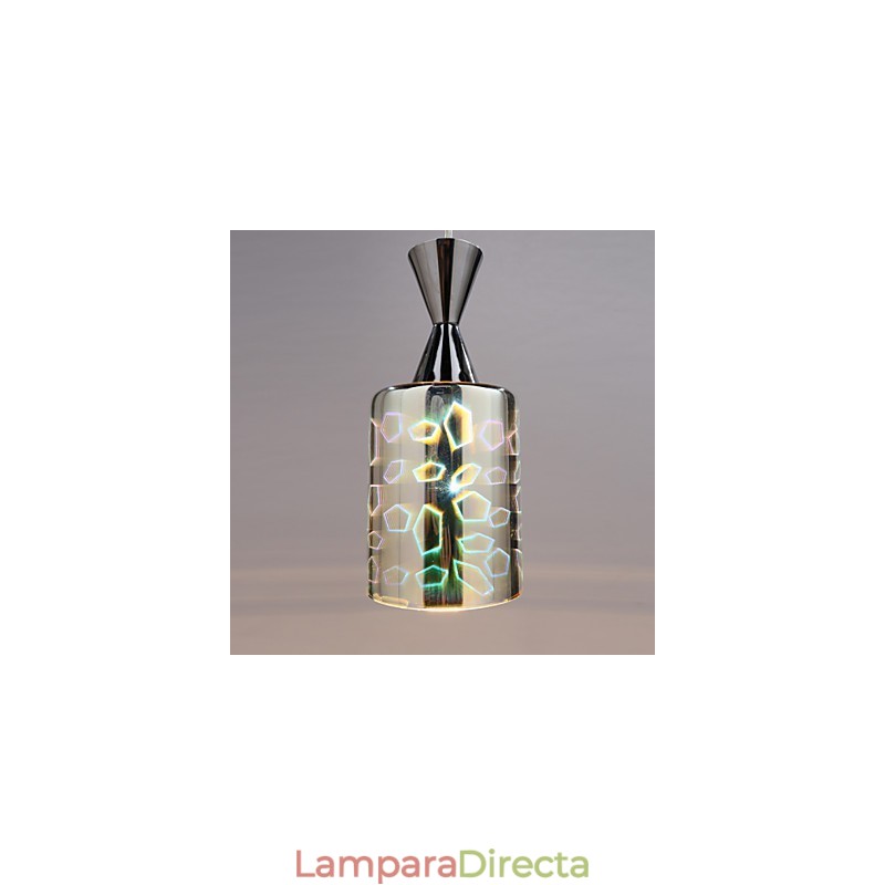 Lámpara colgante Dream L cromada con grabado láser