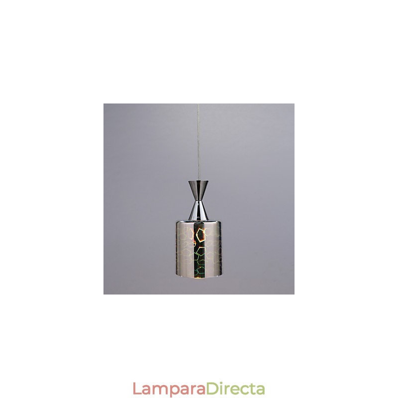 Lámpara colgante Dream L cromada con grabado láser