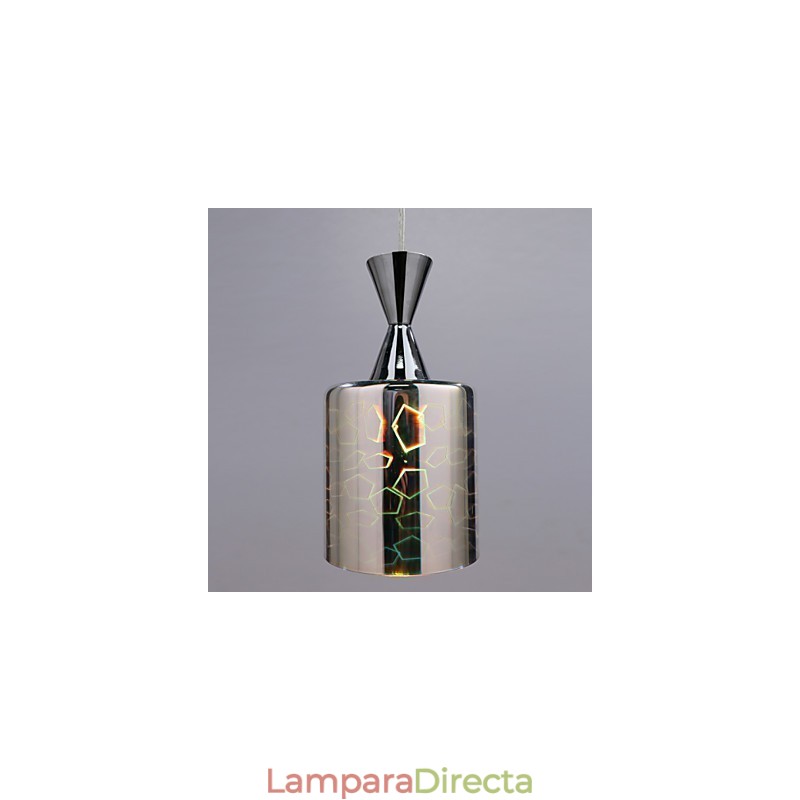 Lámpara colgante Dream L cromada con grabado láser