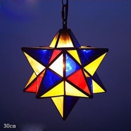 Lámpara colgante moderna con diseño de estrellas, individualidad artística, creativa, para porche, de 30 cm