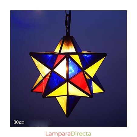 Lámpara colgante moderna con diseño de estrellas, individualidad artística, creativa, para porche, de 30 cm Lámpara colgante moderna con diseño de estrellas, individualidad artística, creativa, para porche, de 30 cm