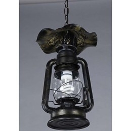 Lámpara colgante de latón vintage con 1 luz