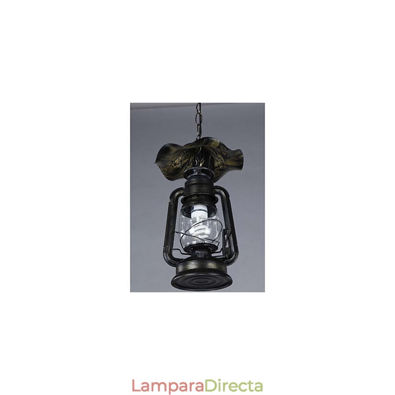 Lámpara colgante de latón vintage con 1 luz