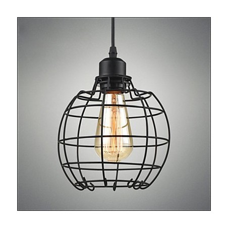 Lámpara colgante Edison con jaula de alambre y pantalla de techo Lámpara colgante Edison con jaula de alambre y pantalla de techo
