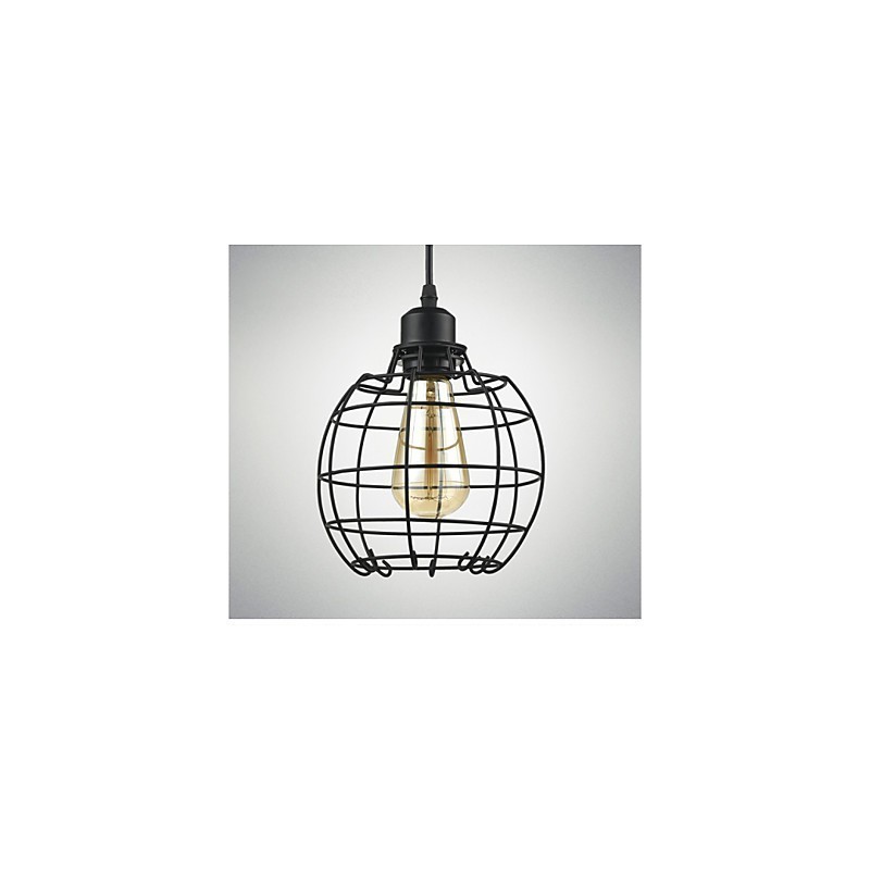 Lámpara colgante Edison con jaula de alambre y pantalla de techo