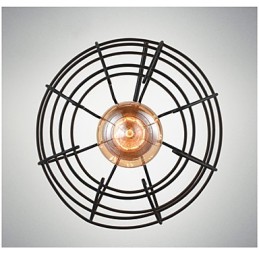 Lámpara colgante Edison con jaula de alambre y pantalla de techo