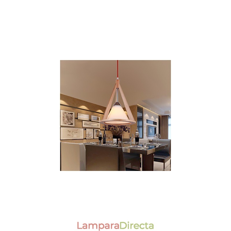 Lámpara de araña de madera de estilo de diseñador Lámpara de araña de estilo contemporáneo elegante