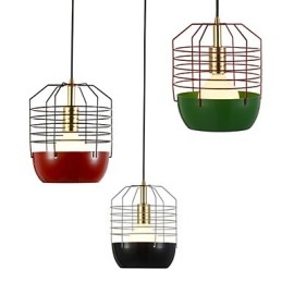 Lámpara colgante mini de telaraña artística, 1 luz, acabado moderno y sencillo, acero al carbono, color negro, blanco, verde y rojo.