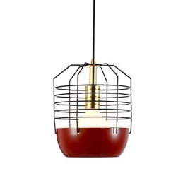 Lámpara colgante mini de telaraña artística, 1 luz, acabado moderno y sencillo, acero al carbono, color negro, blanco, verde y rojo.