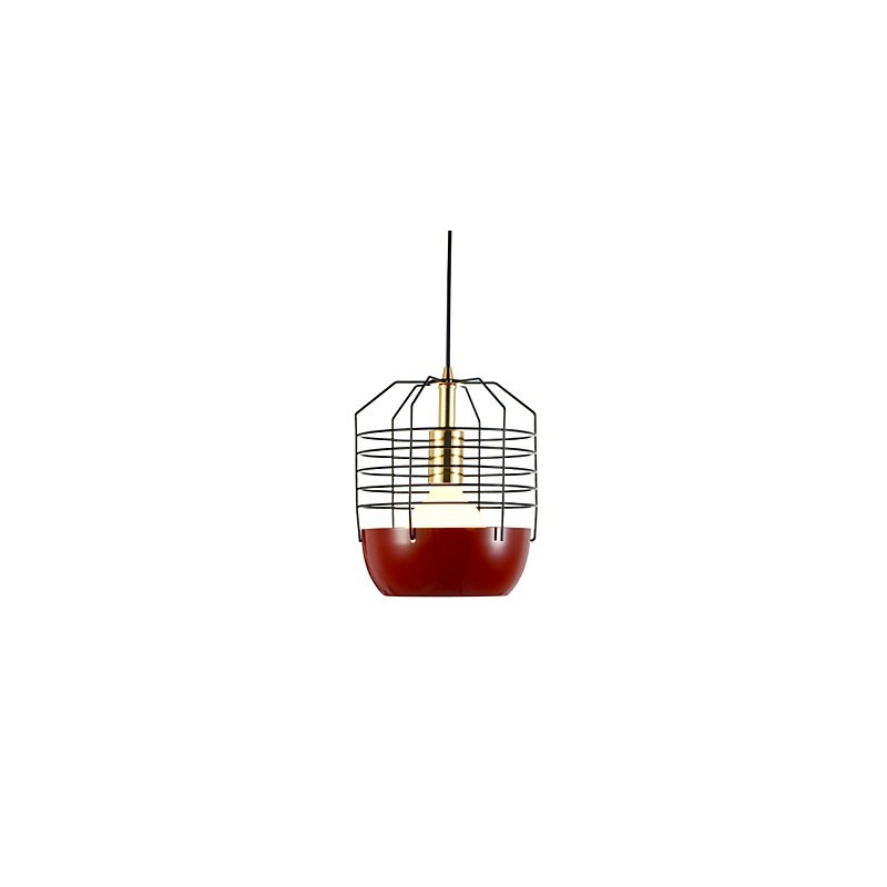 Lámpara colgante mini de telaraña artística, 1 luz, acabado moderno y sencillo, acero al carbono, color negro, blanco, verde y rojo.