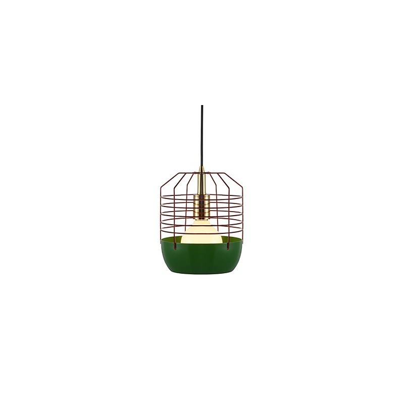 Lámpara colgante mini de telaraña artística, 1 luz, acabado moderno y sencillo, acero al carbono, color negro, blanco, verde y rojo.