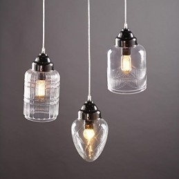 Lámpara colgante de comedor moderna, contemporánea, tradicional, clásica, vintage, estilo campestre, de níquel y vidrio.