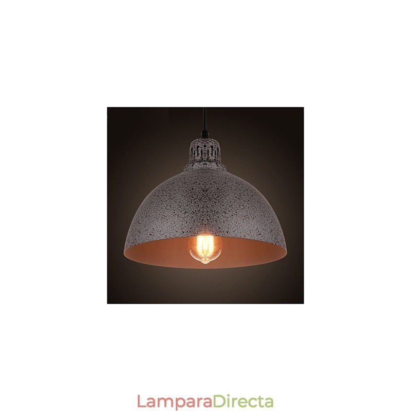 Lámpara colgante vintage de metal con forma de punto y una luz