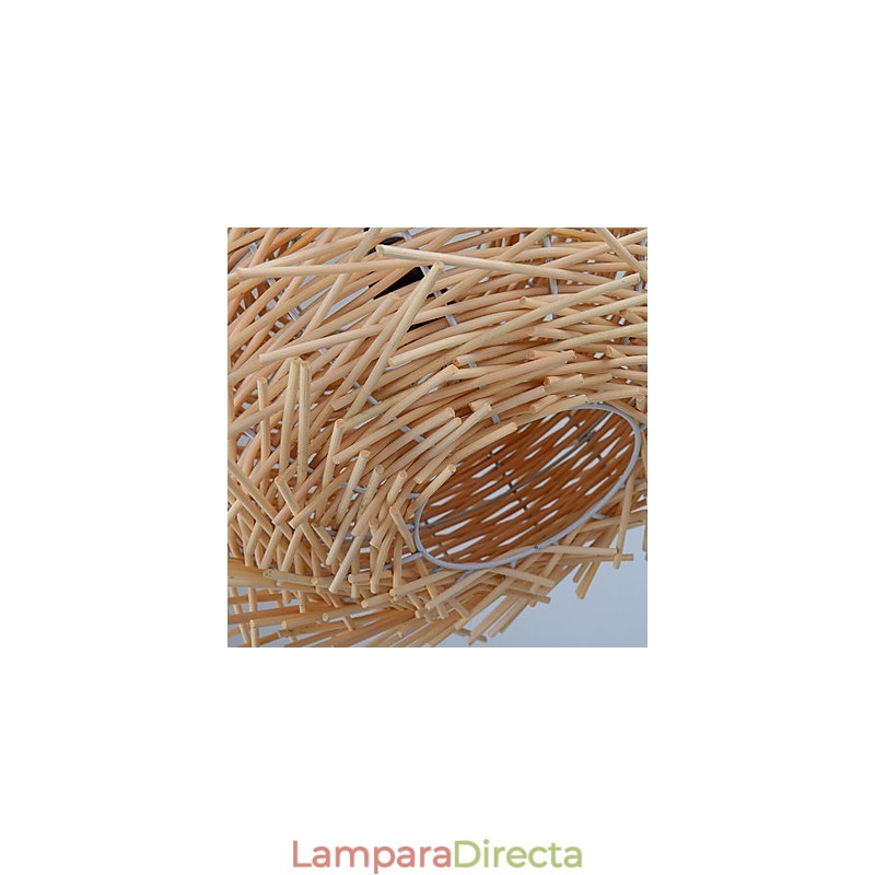 Lámpara de araña estilo mini linterna de madera de bambú