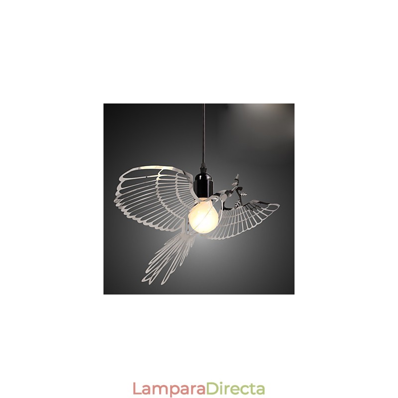 Lámpara colgante de acero inoxidable con forma de pájaro y decoración moderna y creativa