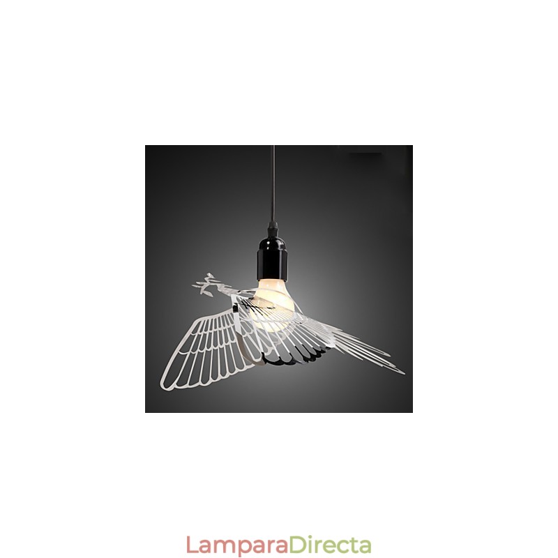 Lámpara colgante de acero inoxidable con forma de pájaro y decoración moderna y creativa