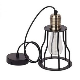 Ideas de buffet de cafetería vintage industrial estadounidense con jaula de hierro forjado, lámpara colgante para sentarse
