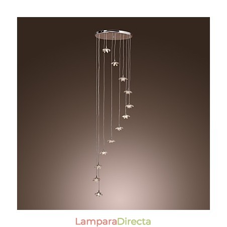 Lámpara colgante moderna contemporánea de metal cromado estilo mini cristal Lámpara colgante moderna contemporánea de metal cromado estilo mini cristal
