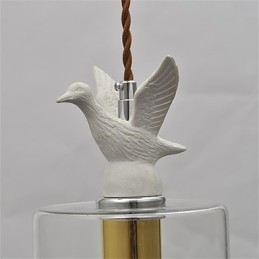 Lámpara colgante de cristal con forma de pájaro creativo y pantalla de cristal
