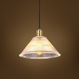 Lámpara colgante retro estilo rural americano con vidrio industrial