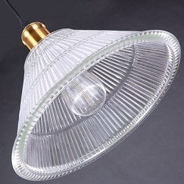 Lámpara colgante retro estilo rural americano con vidrio industrial