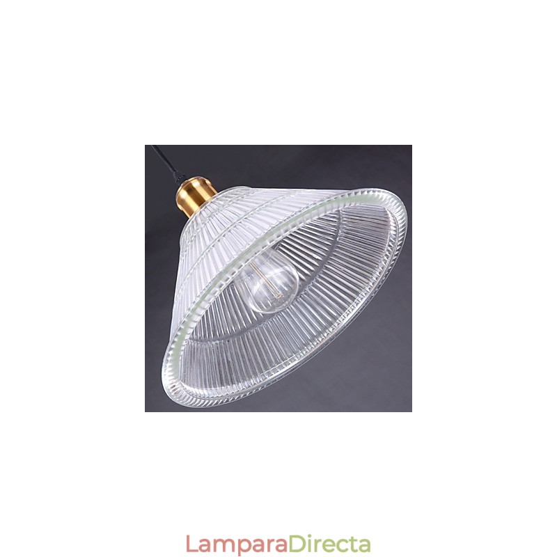 Lámpara colgante retro estilo rural americano con vidrio industrial