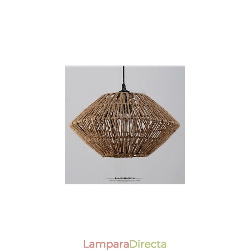 Lámpara colgante vintage de cuerda con una luz