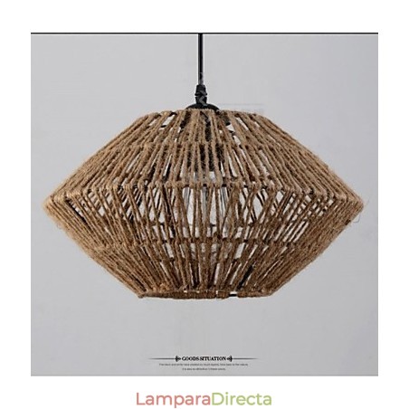 Lámpara colgante vintage de cuerda con una luz Lámpara colgante vintage de cuerda con una luz