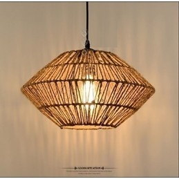 Lámpara colgante vintage de cuerda con una luz