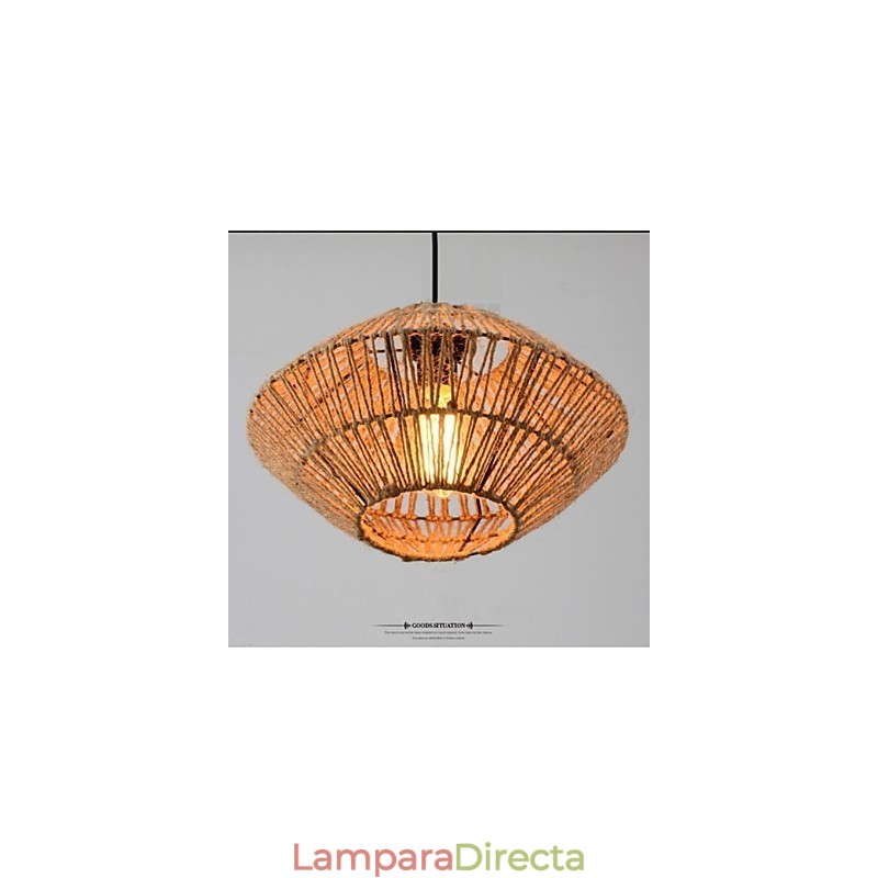 Lámpara colgante vintage de cuerda con una luz