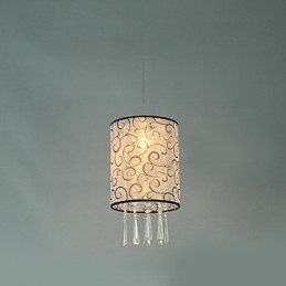 Lámpara colgante moderna y contemporánea de cristal en forma de tambor, estilo mini, galvanizada