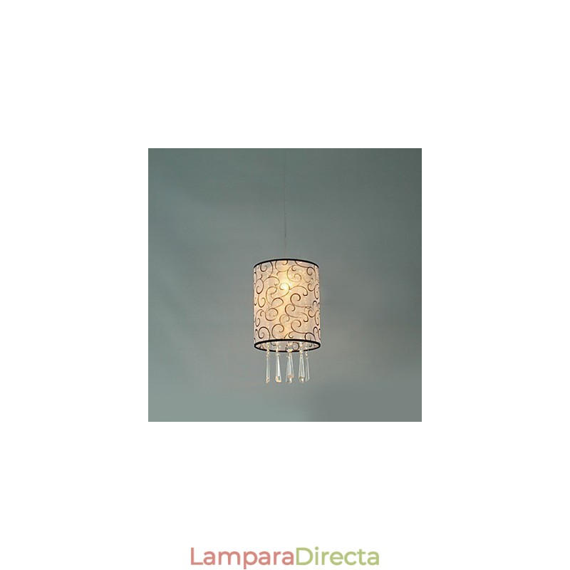 Lámpara colgante moderna y contemporánea de cristal en forma de tambor, estilo mini, galvanizada