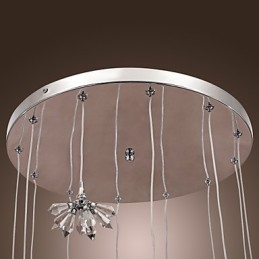 Lámpara colgante moderna contemporánea de metal cromado estilo mini cristal