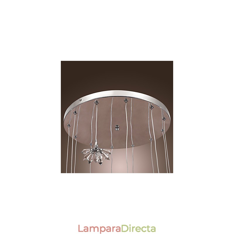 Lámpara colgante moderna contemporánea de metal cromado estilo mini cristal