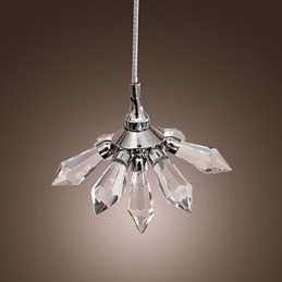 Lámpara colgante moderna contemporánea de metal cromado estilo mini cristal
