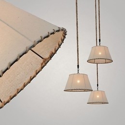 Lámparas colgantes de 1 luz, estilo vintage, estilo industrial, tela amarilla y metales, lámpara colgante