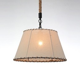 Lámparas colgantes de 1 luz, estilo vintage, estilo industrial, tela amarilla y metales, lámpara colgante