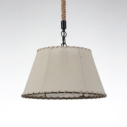 Lámparas colgantes de 1 luz, estilo vintage, estilo industrial, tela amarilla y metales, lámpara colgante